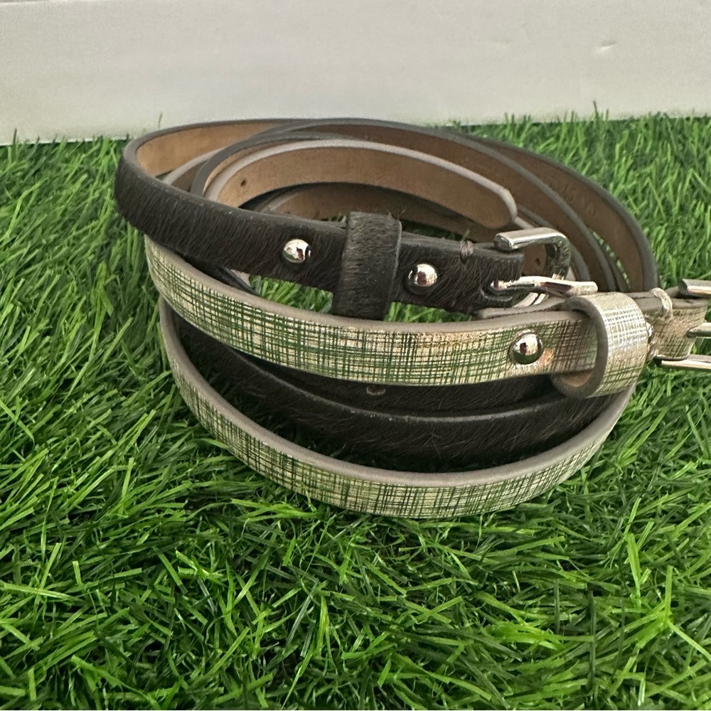 Ann Taylor Genuine Leather Bundle of Silver and Black Belt Size Large - Picture 11 of 14